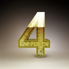 Obraz premium 3d golden sequins number 4