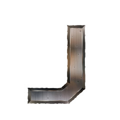 3d old grunge metal letter J