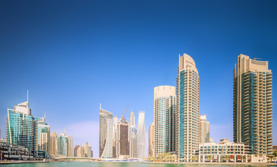 Obraz na płótnie Canvas The beauty panorama of Dubai marina. UAE