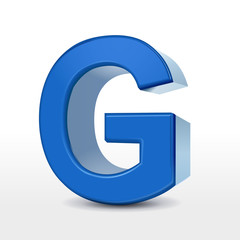 3d blue alphabet G