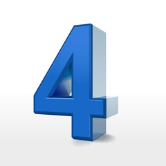 3d blue number 4