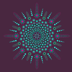 Violet mandala decor illustration