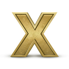 Obraz premium 3d retro golden letter X