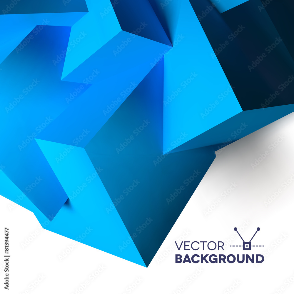 Poster Abstract background with overlapping blue cubes