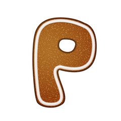 3d lovely gingerbread cookie alphabet P