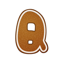 3d lovely gingerbread cookie alphabet Q
