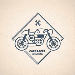 Vintage Motorbike Label. Vector Cafe Racer Emblem