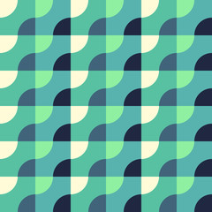 Retro Geometric Blue Pattern. Vector seamless background