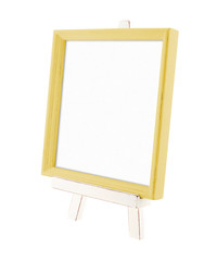 country rustic style wood frame with white wood easel isolated o