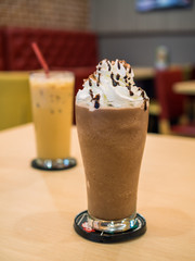 Delicious chocolate frappe