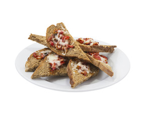 Garlic toast with hot peppers