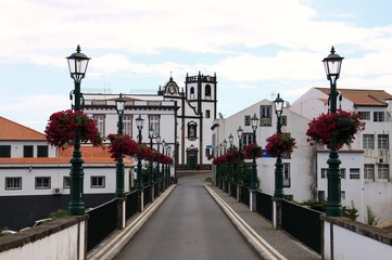 Fototapeta na wymiar Dorf auf der Azoreninsel Sao Miguel