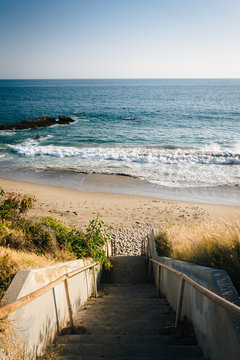 Staircase to the beach in Malibu, California.