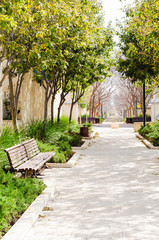 park with benches