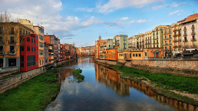 View of famous Catalonia city Girona
