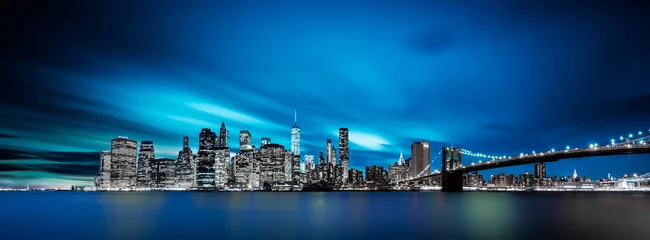 Keuken spatwand met foto New York Skyline at Night © Uli-B