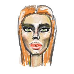 Рыжая Худая Модель Девушка Большие Губы Мода