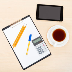 business still life - top view of office equipment