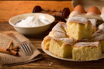 Several portions of curd cake on a plate