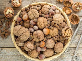 Hazelnuts, walnuts and pine nuts