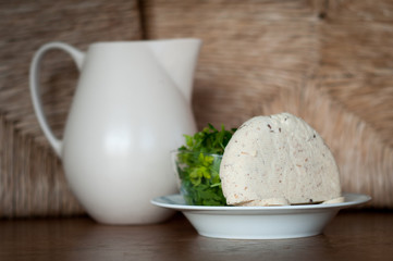 goat cheese with parsley