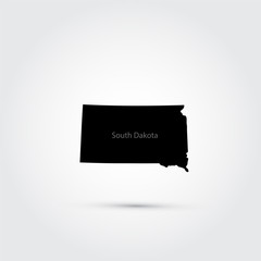 Map of the U.S. state of South Dakota
