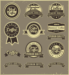 set of coffee labels