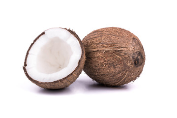 Fototapeta na wymiar Coconut with half
