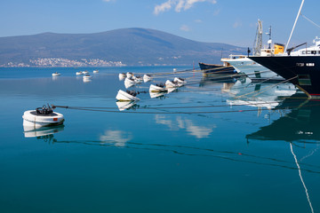 yachts in the marina Porto Montenegro