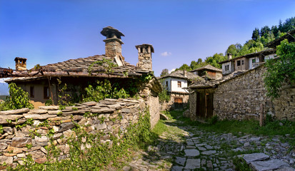 Traditional Bulgarian houses in Leshten village
