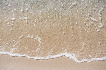 trasparent water on a golden shore
