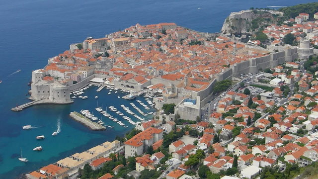 Dubrovnik old town seen from Srd mountain