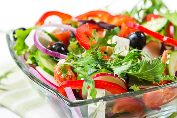 Salad with fresh vegetables and herbs