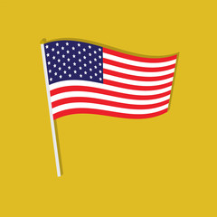 american flag flat icon  vector illustration eps10