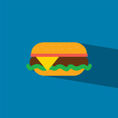 burger flat icon  vector illustration eps10