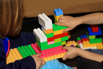 Children playing blocks