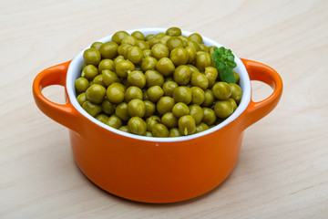 Green canned peas