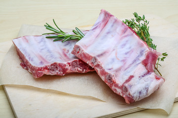 Raw pork ribs