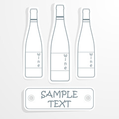 Wine bottle in the paper - vector illustration