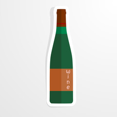 Wine bottle in the paper - vector illustration