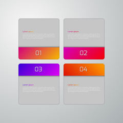 Vector illustration infographics squares with rounded corners