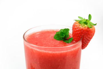 A glass of Fresh strawberry smoothie