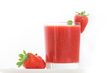A glass of Fresh strawberry smoothie