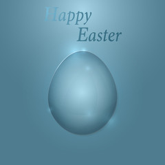 Vector illustration of a glass egg. Happy Easter