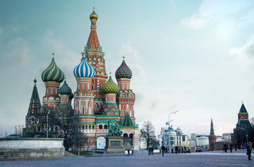 Fototapety  Cerkiew Wasyla Błogosławionego na Placu Czerwonym w Moskwie