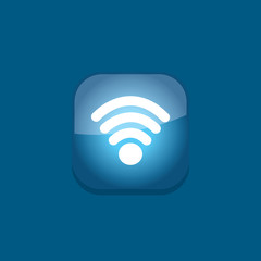 wifi button icon flat  vector illustration eps10