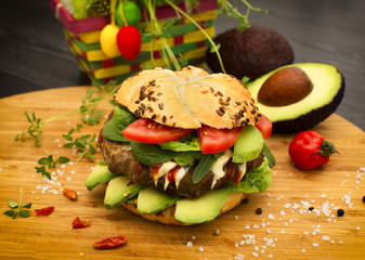 Fresh avocado burger