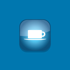 coffee button icon flat  vector illustration eps10