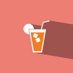 orange juice glass flat icon  vector illustration eps10