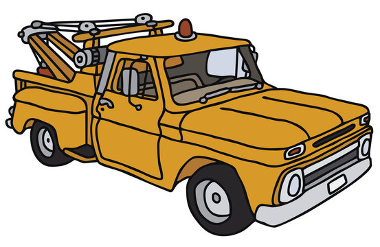 Yellow breakdown service car, vector illustration